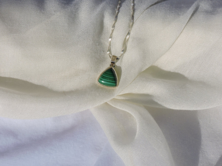 Malachite Polished Triangle Pendant