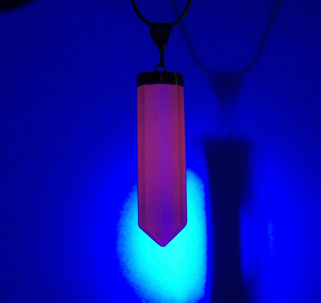 Natural Mangano Calcite Pendant | Choose Your Piece | UV Reactive | 925