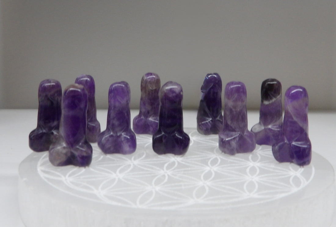 Amethyst Carving on Selenite