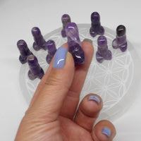 Amethyst Carving in hand to show size