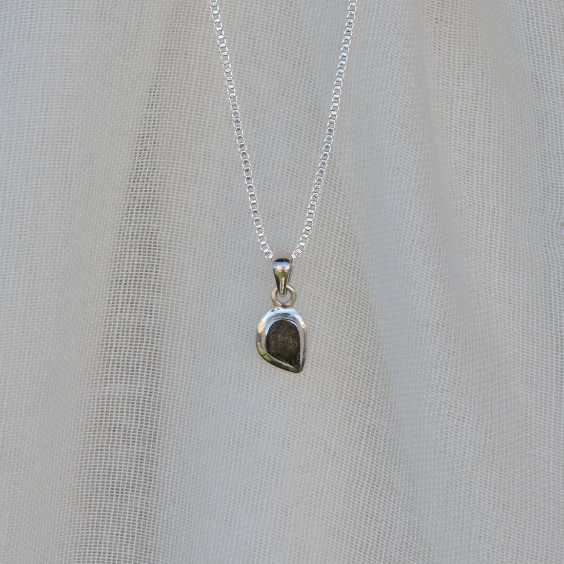 Moldavite Teardrop Pendant