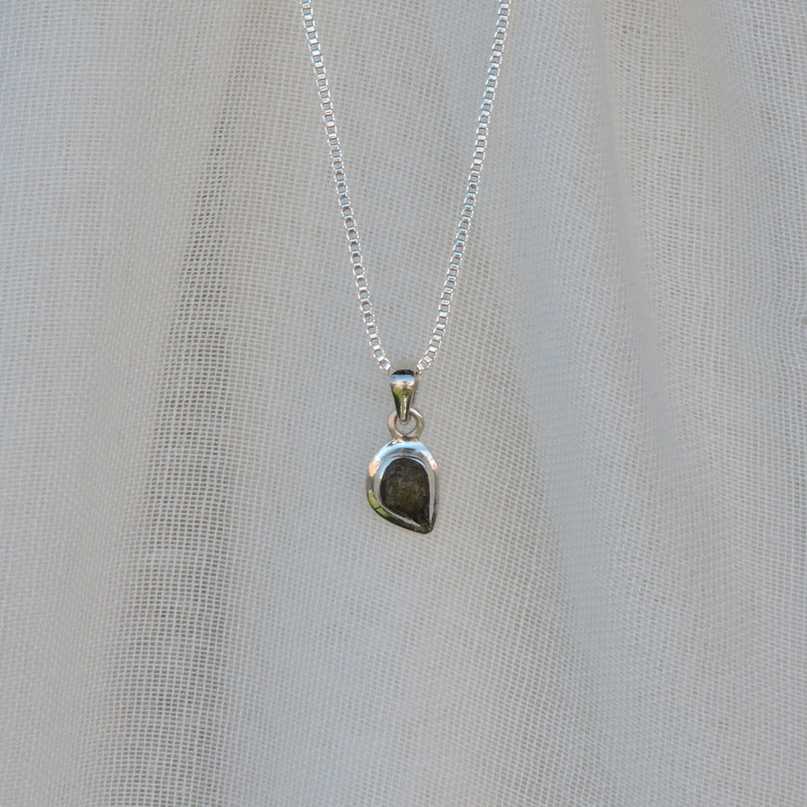 Moldavite Teardrop Pendant