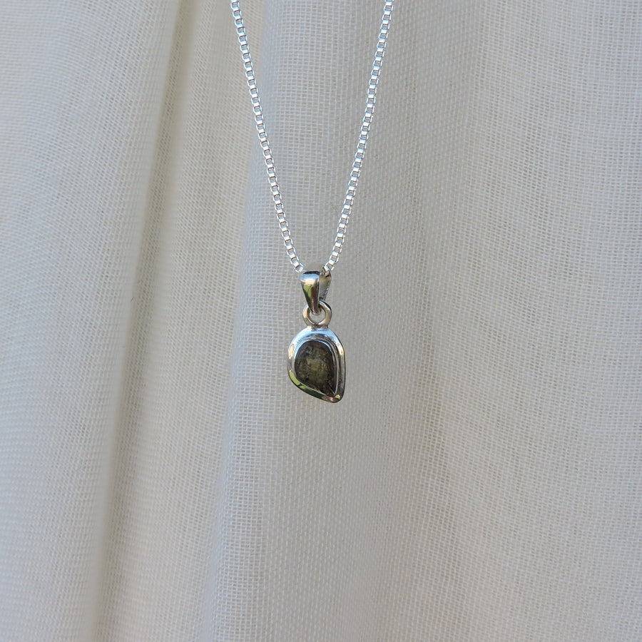 Moldavite Teardrop Pendant