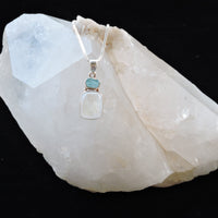 Moonstone and Blue Apatite Pendant