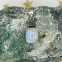 Moonstone and Apatite Cab Pendant