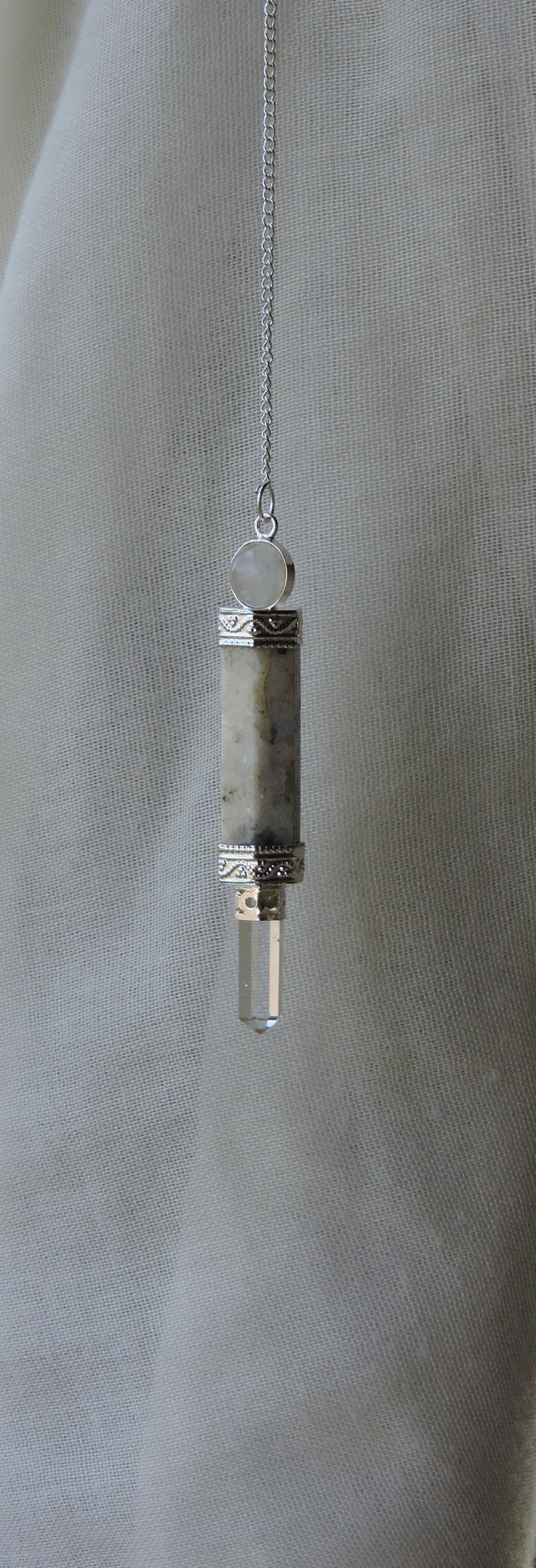 🌙 Rainbow Moonstone Wand Pendulum – Unlock the Mystical Power of the Moon 🌟