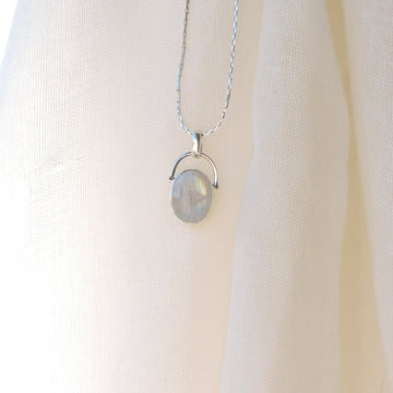 Reversible Moonstone and Labradorite Pendant