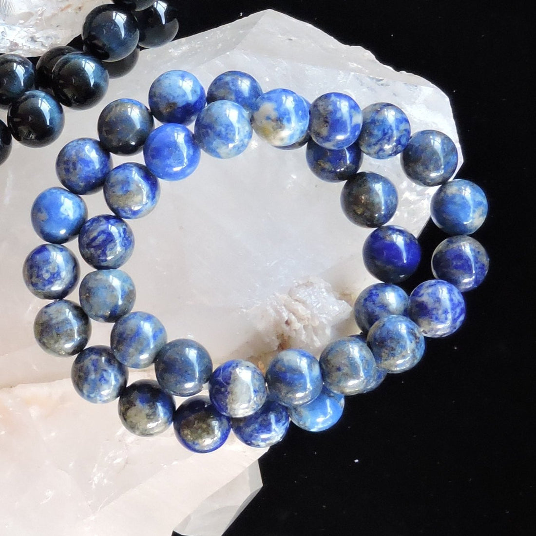 Lapis Lazuli Beaded Bracelet - 10 mm beads