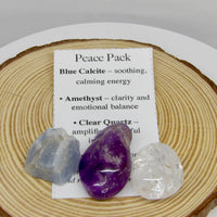 Peace Pack Crystal Bundle | Blue Calcite, Amethyst & Clear Quartz