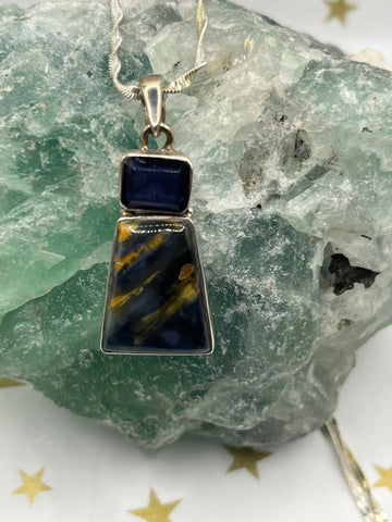 Pietersite and Spinel Pendant