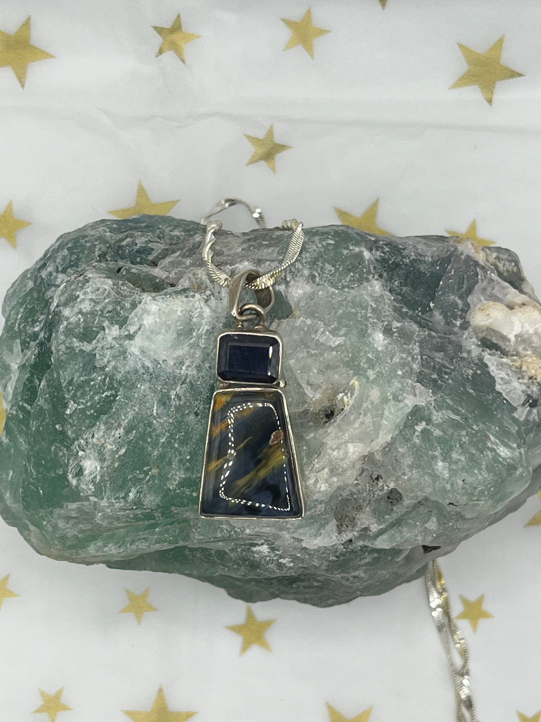 Pietersite and Spinel Pendant