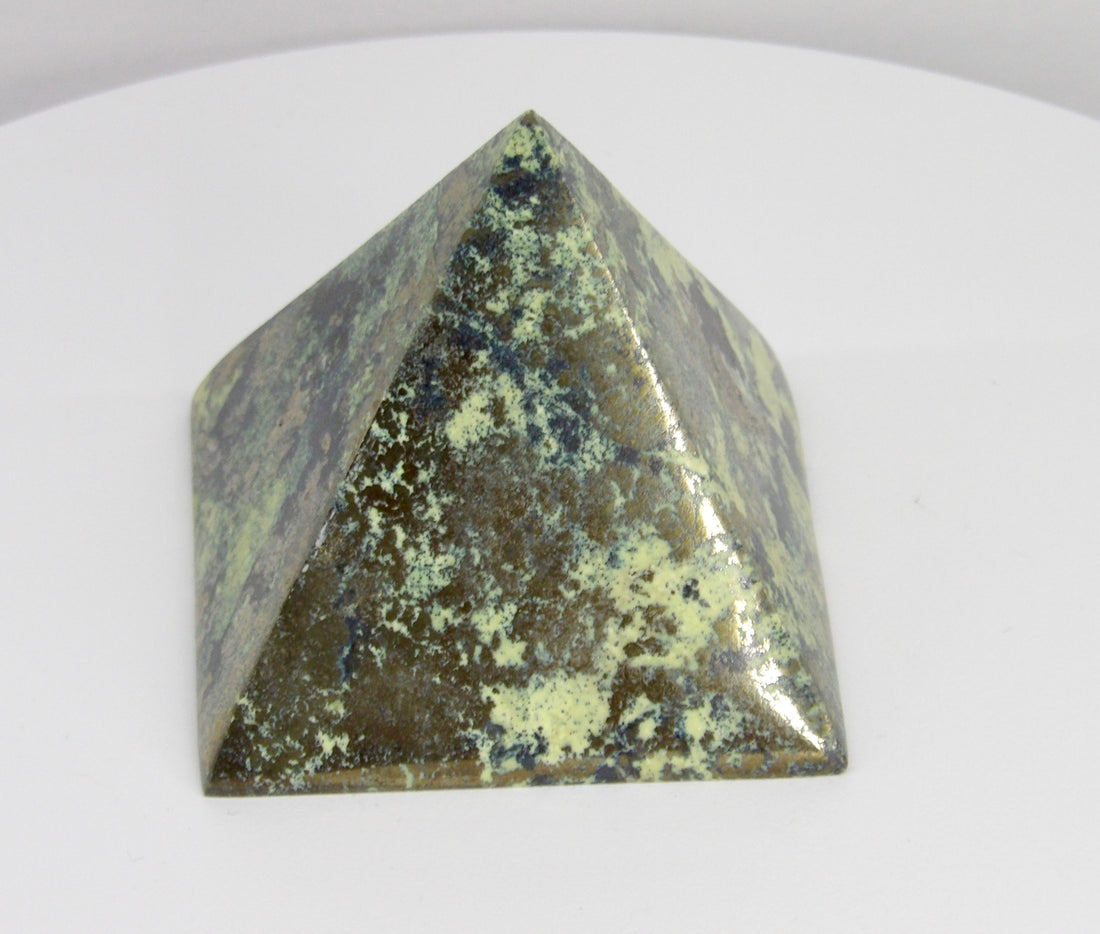 Prehnite & Pyrite Pyramid