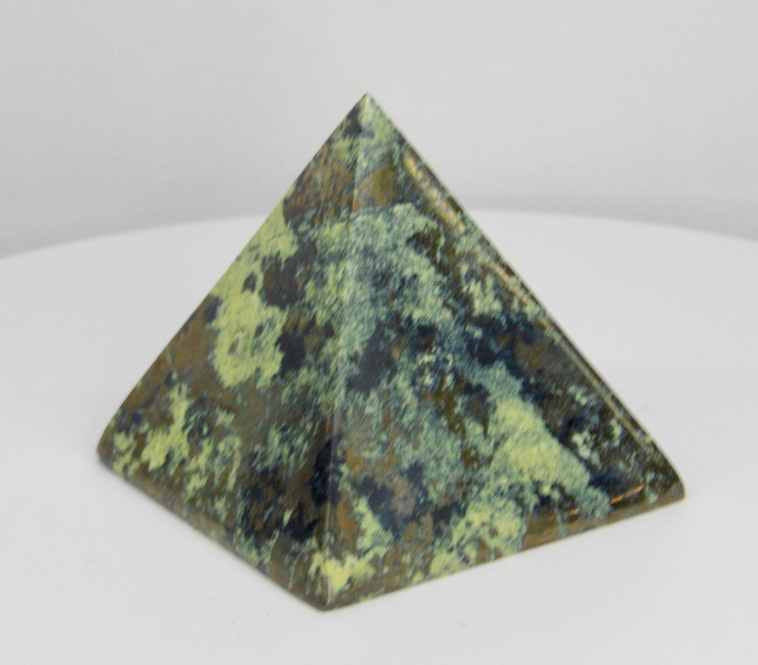 Prehnite & Pyrite Pyramid