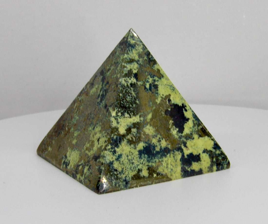 Prehnite & Pyrite Pyramid
