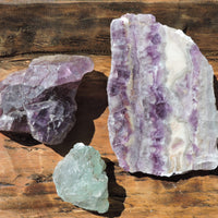 Genuine Purple and White Fluorite Slab