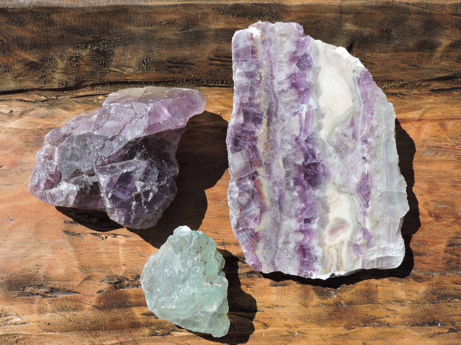 Genuine Purple and White Fluorite Slab