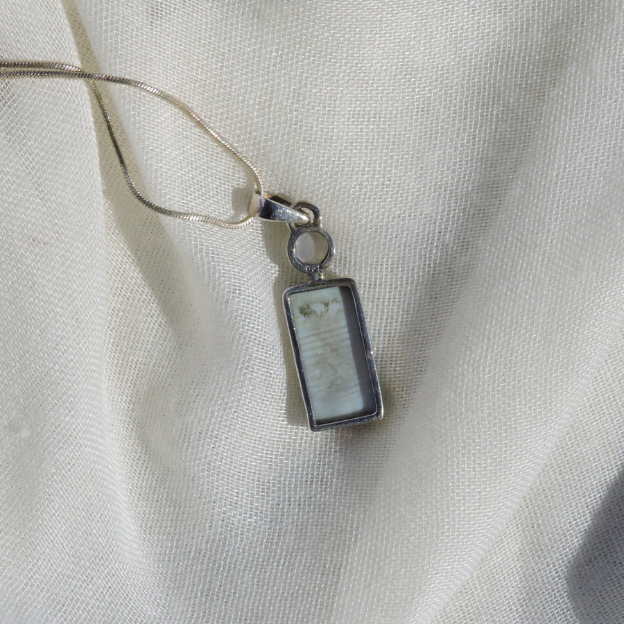 Owyhee Jasper and Rainbow Moonstone Pendant