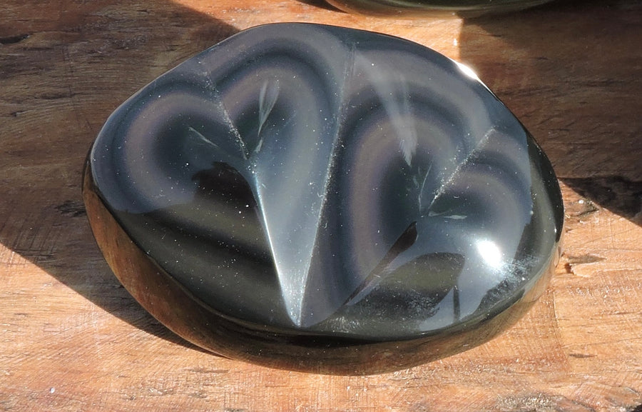 Hand-Carved Rainbow Obsidian Stones – Star and Heart Designs