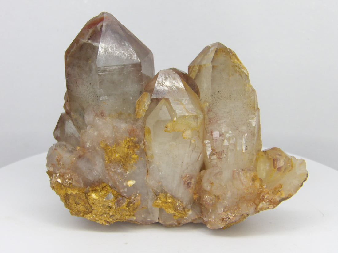 Red Hematoid Phantom Quartz collector specimen with natural phantom formations from Karoi, Mashonaland West, Zimbabwe.
