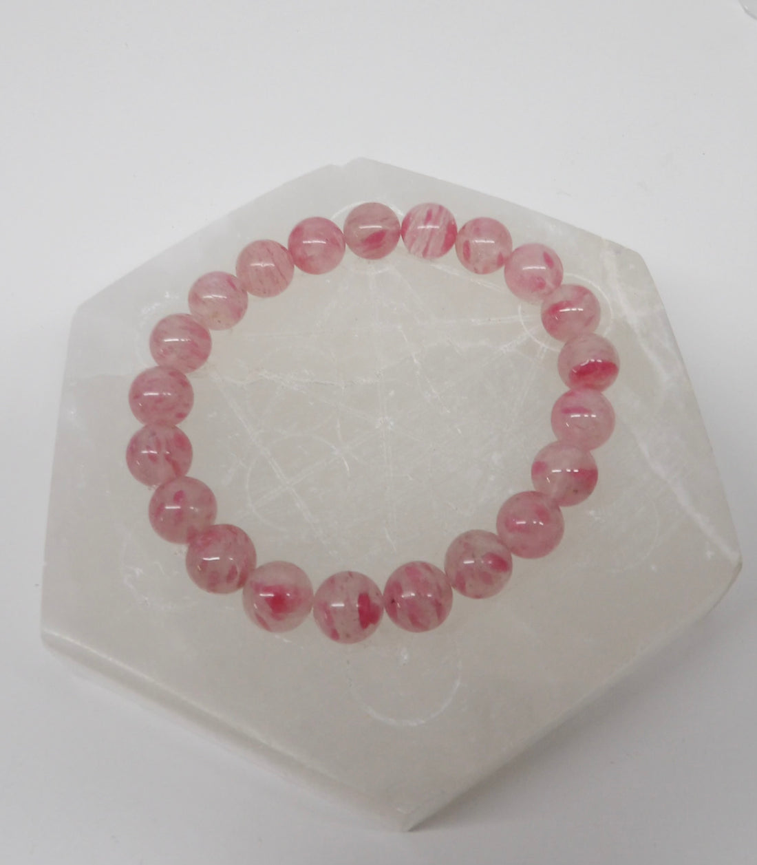 Rhodonite in Quartz Bracelet – 9mm or 11mm