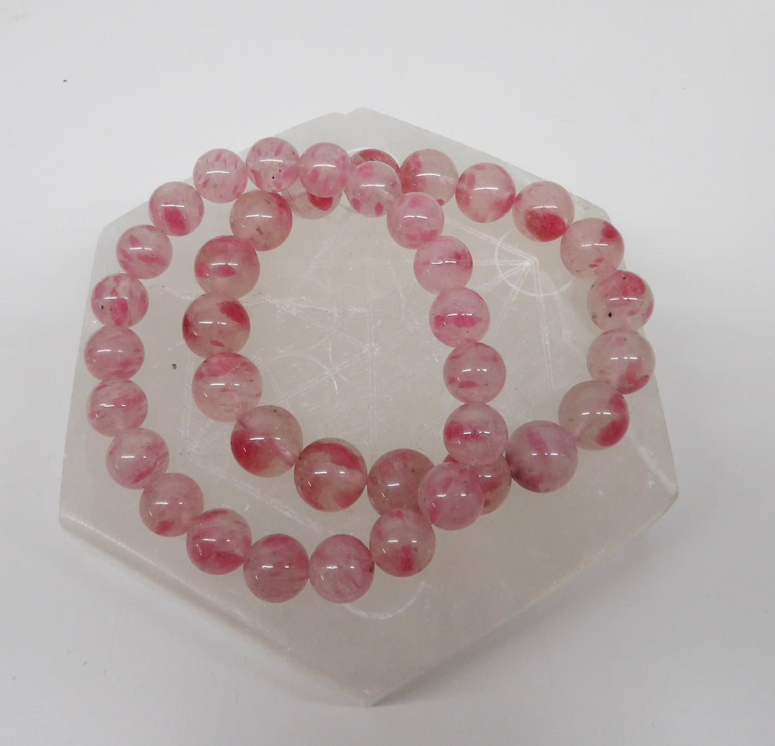 Rhodonite in Quartz Bracelets