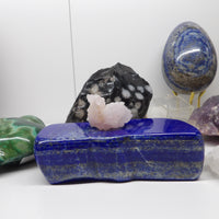 Rose quartz cluster side