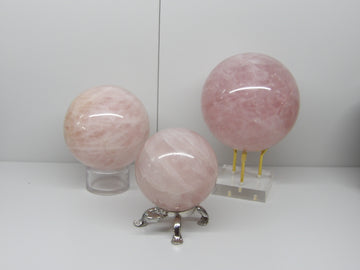 Three Genuine Rose Quartz Spheres - Scottsdale, AZ