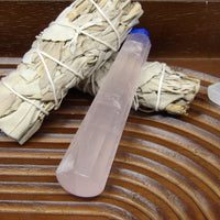 polished rose quartz wand 12 sides