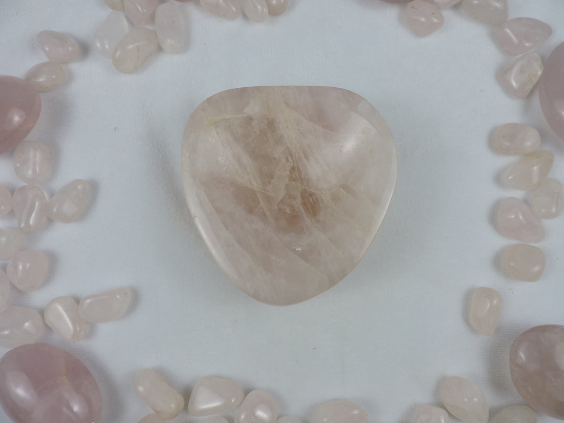 Rose Quartz Carved Trinket Bowl