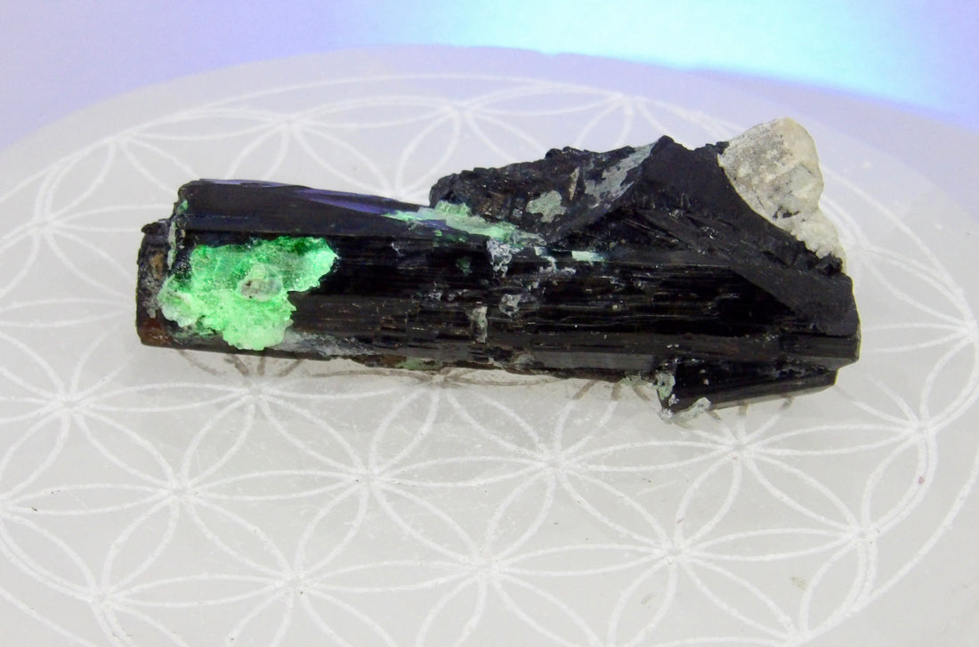 Schorl with Hyalite Opal Specimen – Mexico