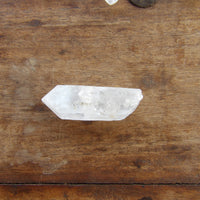 Clear quartz on table