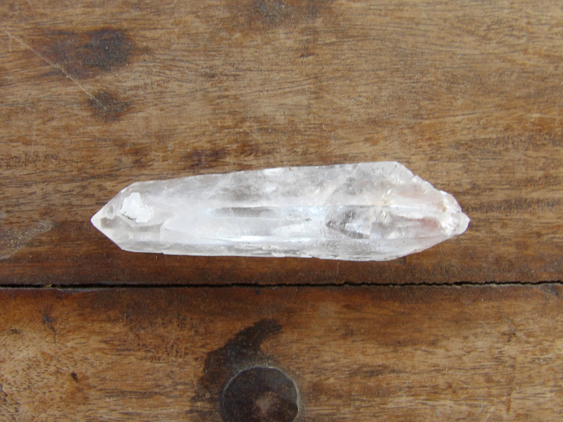 Natural double terminated clear quartz point