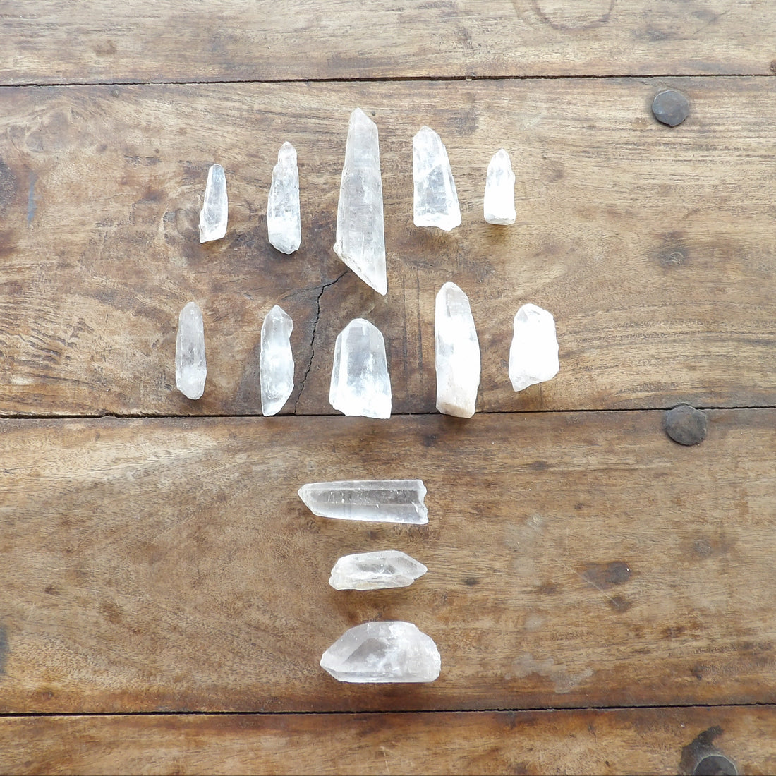 Natural clear quartz points