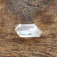 Naturally formed twin clear quartz point spiritual crystal Sedona charge - close up