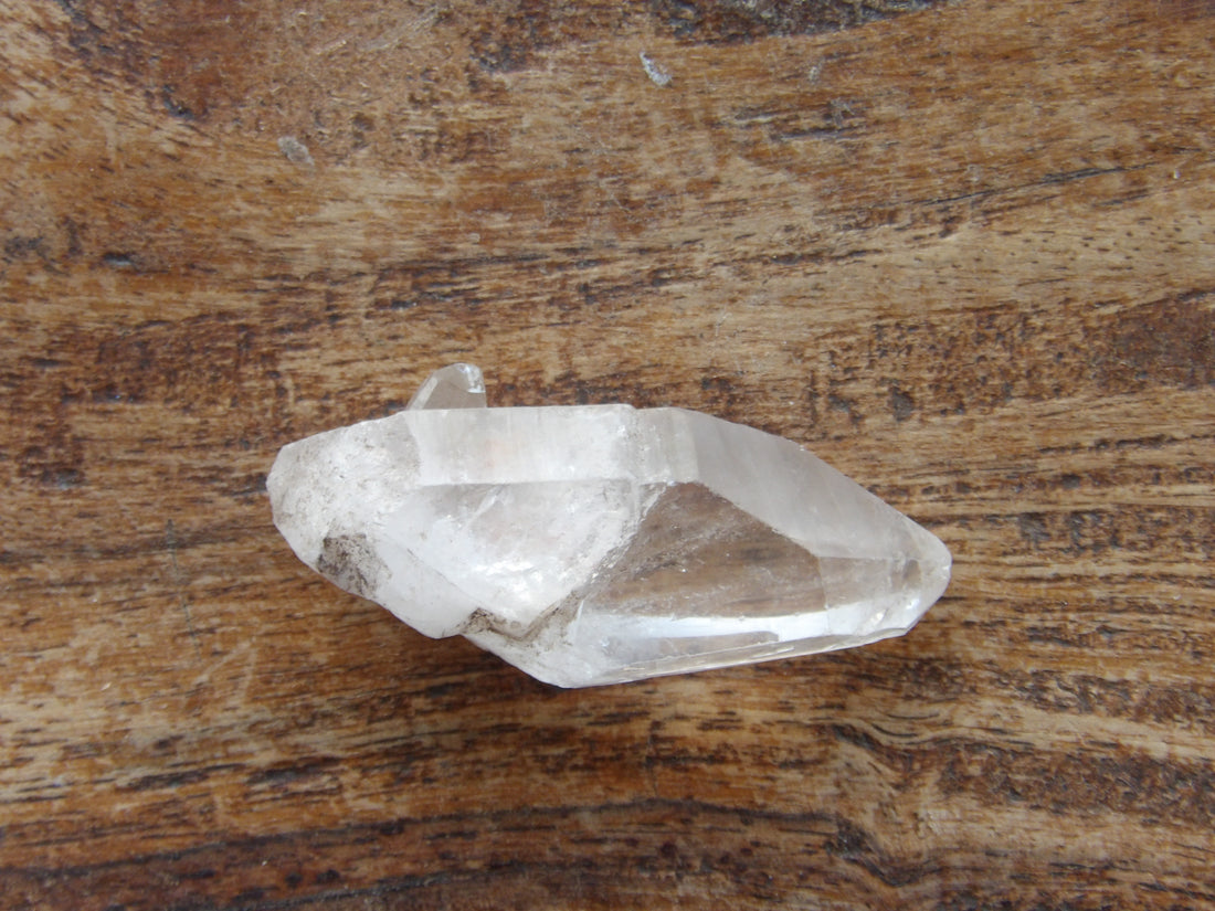 Raw clear quartz point energetic crystal Sedona - close up