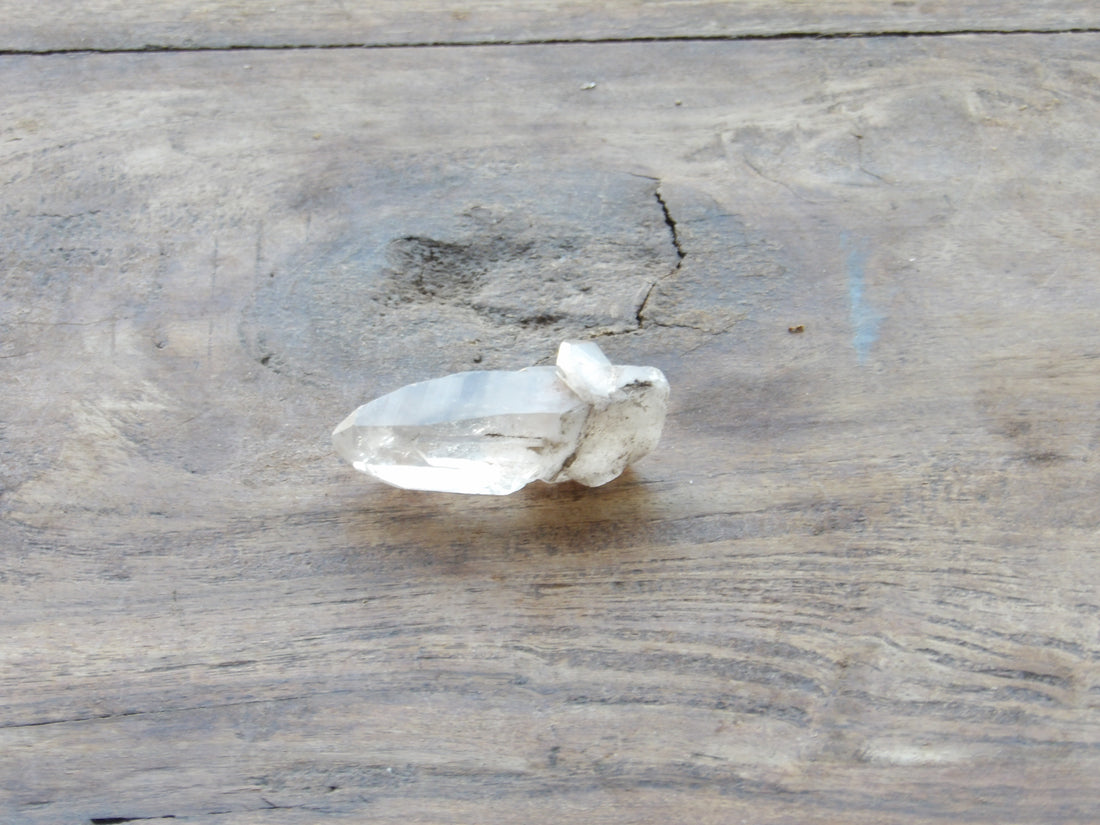 Natural raw companion clear quartz point energetic crystal Sedona