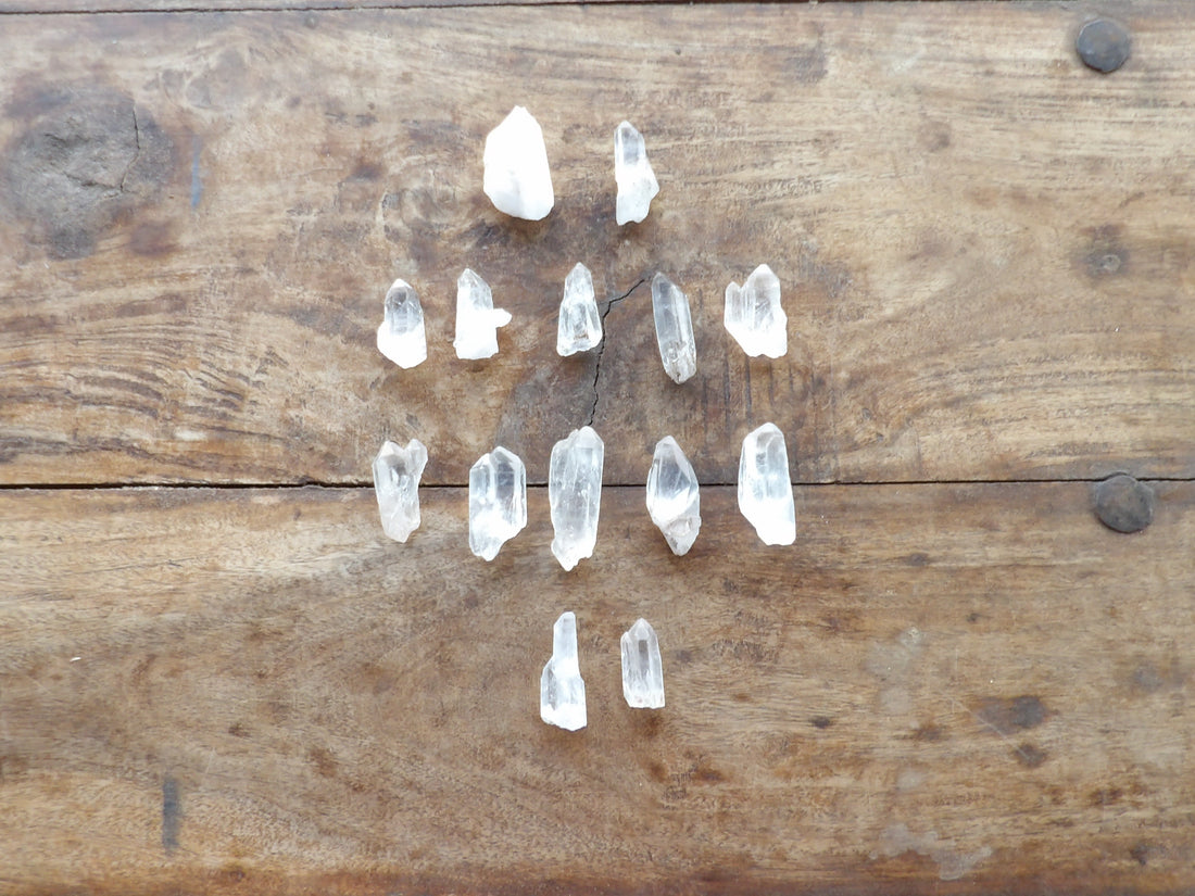 Natural clear quartz points charged in Sedona, AZ