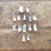 Natural clear quartz points charged in Sedona, AZ
