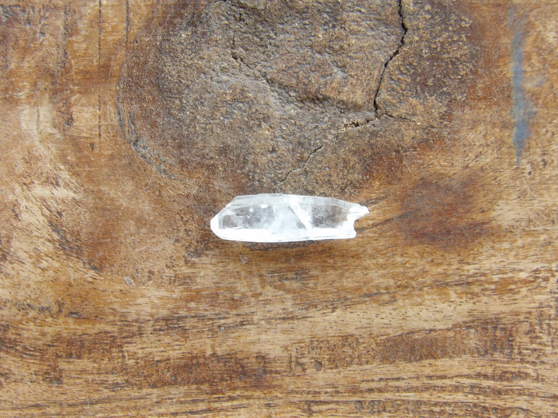 Tiny clear quartz crystal point for intention setting