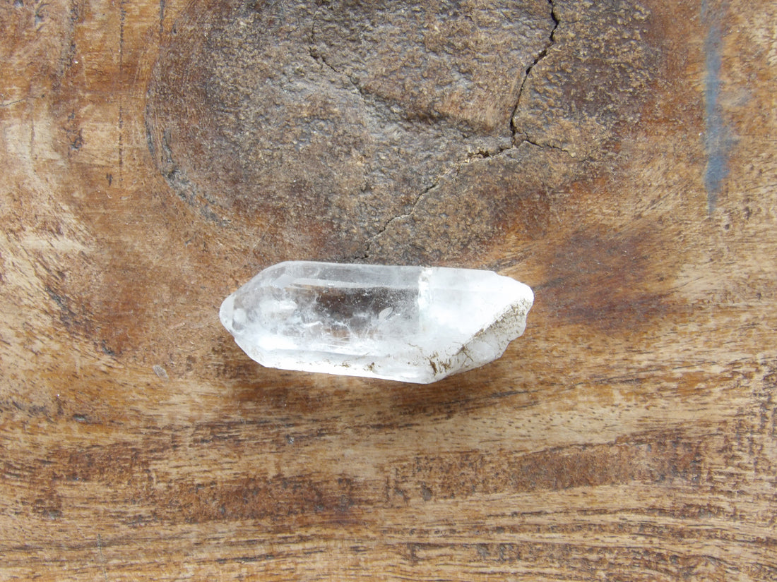 Clear quartz point high clarity natural crystal