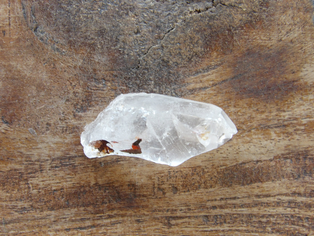 Sedona charged clear quartz point- inclusion