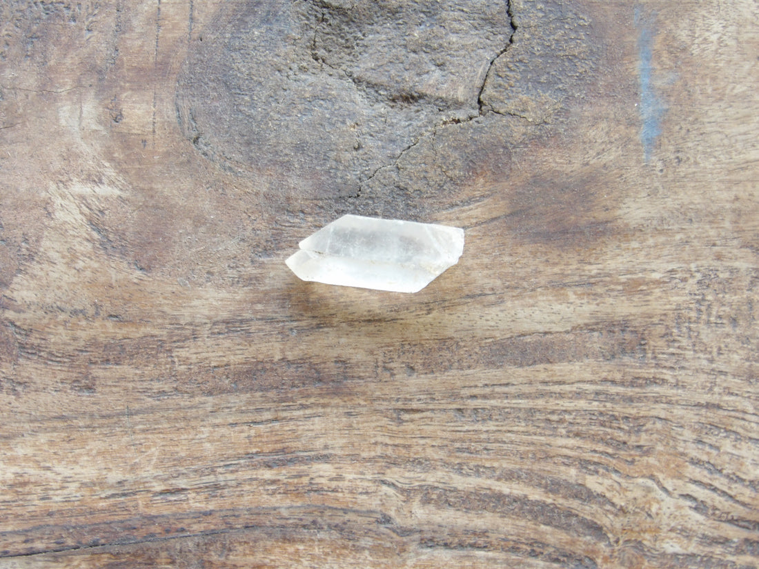Pocket twin Clear quartz crystal point for intention setting