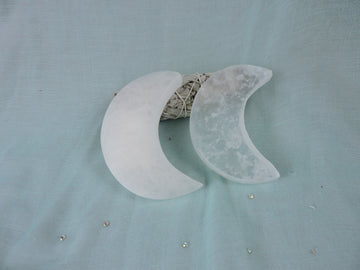 Selenite Crescent Moon $12 (Each) Choose Your Crystal