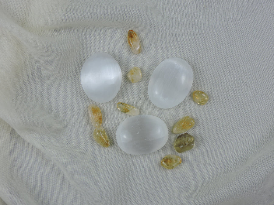 Selenite Palm Stones (small) $5 (Price Per Piece)