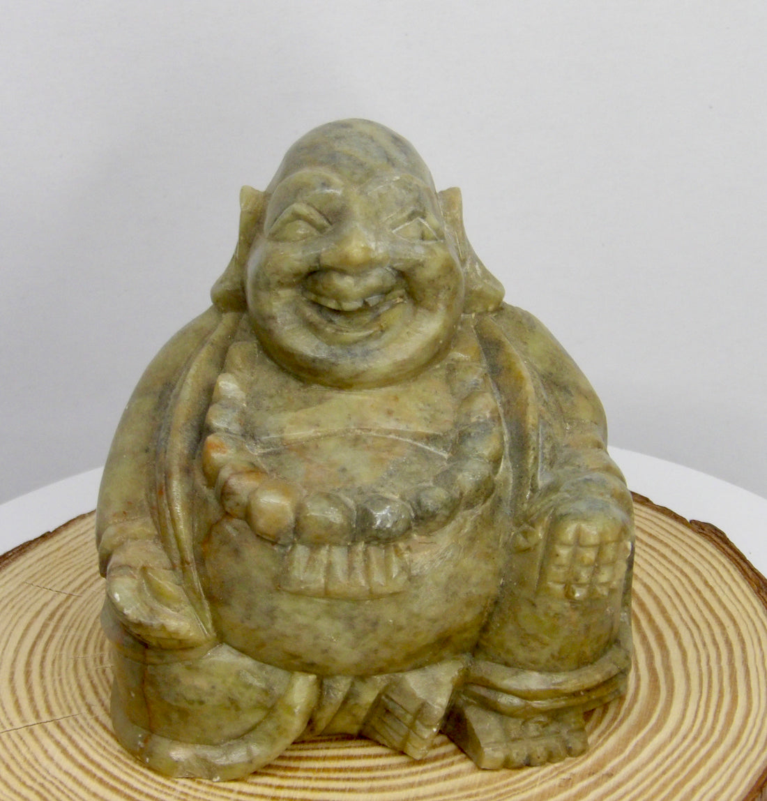 Hand-Carved Serpentine Laughing Buddha Statue | Choose Your Piece