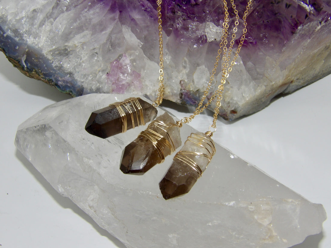 smoky quartz pendant necklace 