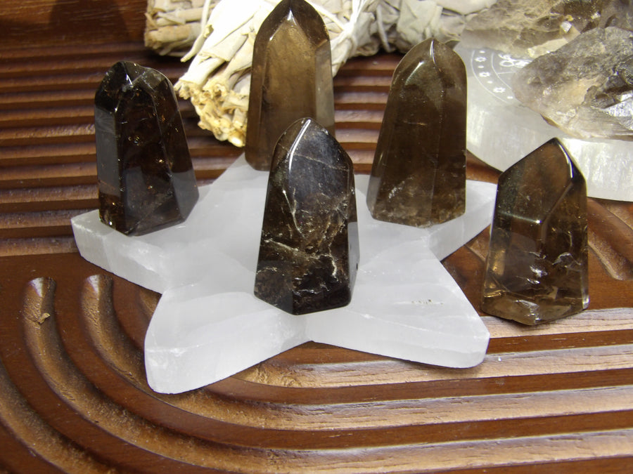 Smoky Quartz Points – Polished & Rough