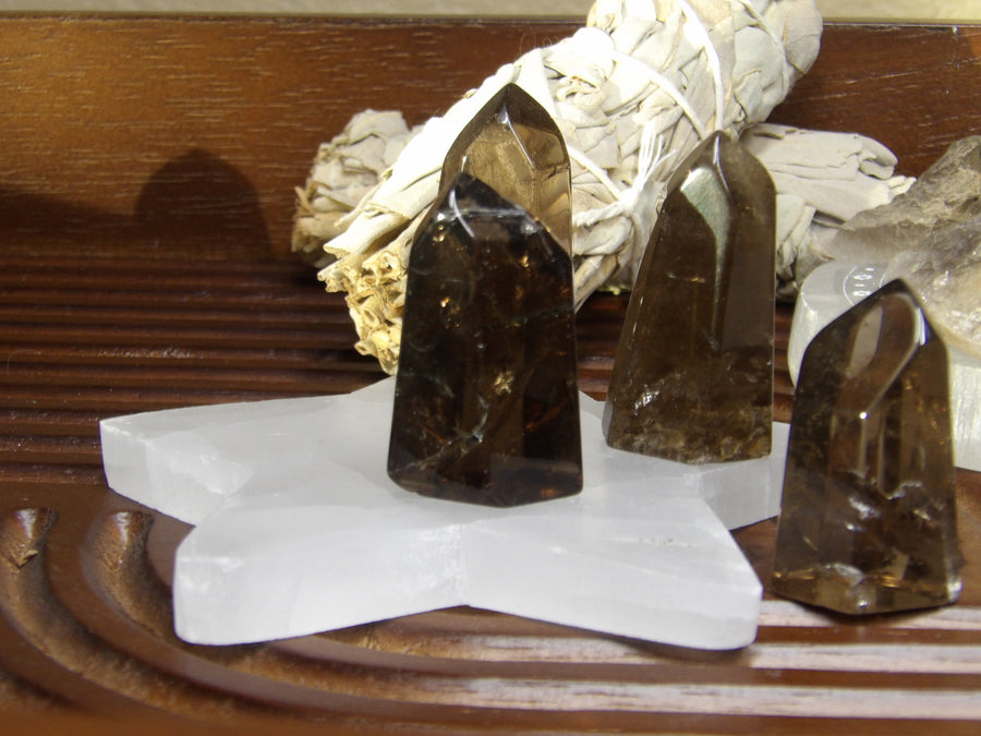 Smoky Quartz Points – Polished & Rough