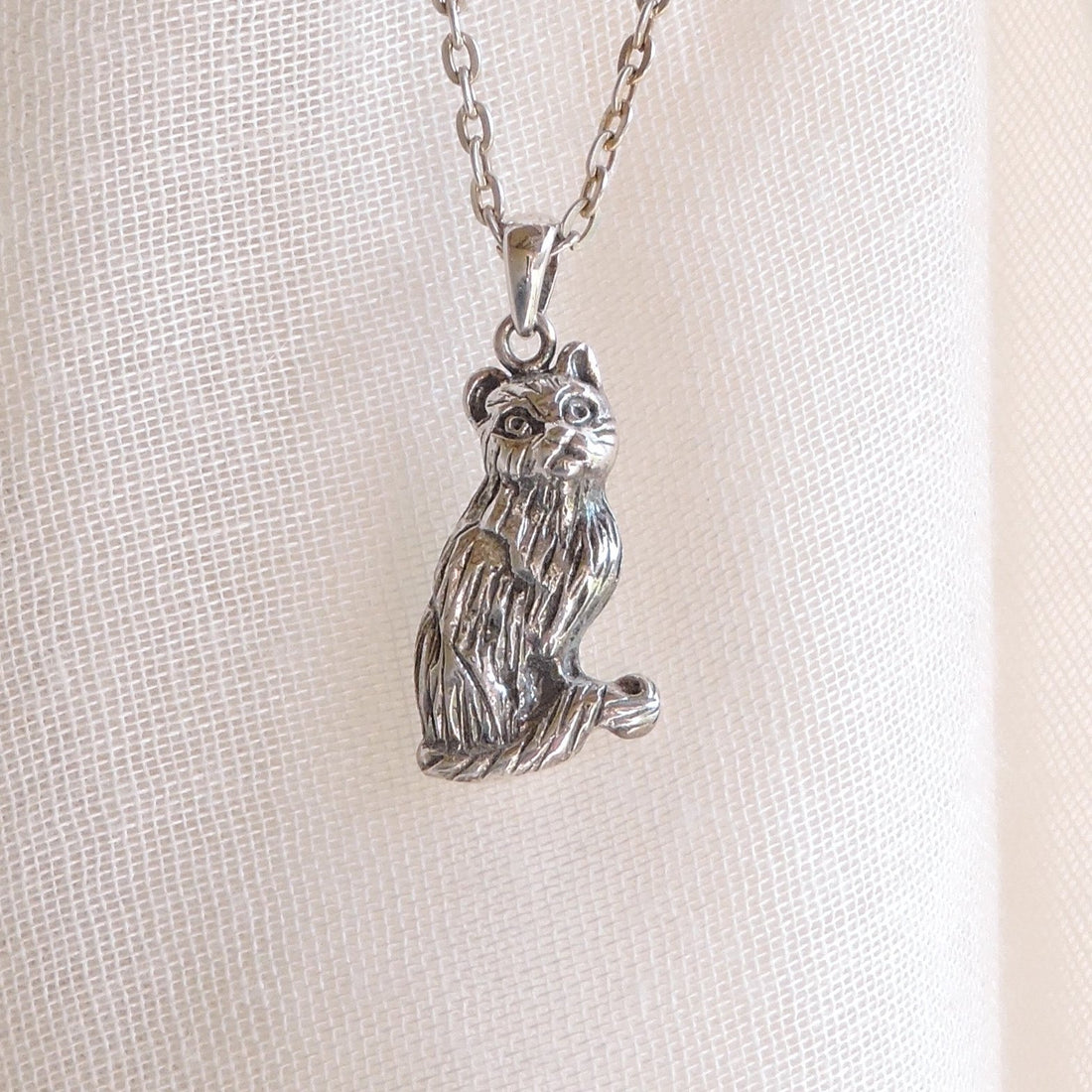 Sterling Silver Cat Pendant