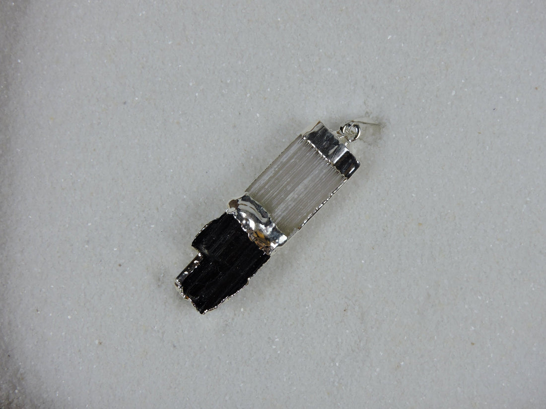 Tourmaline and Selenite Pendant (Price Per Piece)